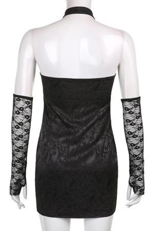 Goth Halter Mini Dress