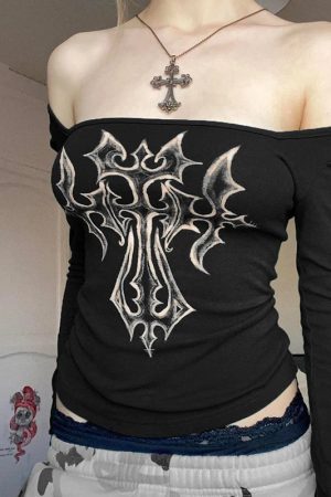 Grunge Cross Bleached Top