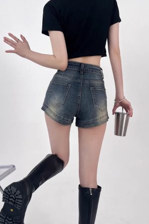 Grunge Denim Shorts