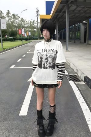 Grunge Don't Smoke Layered Top
