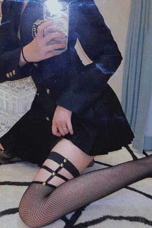 Grunge Fishnet Thigh High Socks