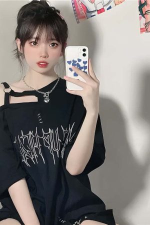 Grunge Make Up Heart Long Tee