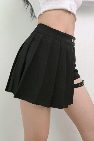 Grunge Pleated Mini Skort