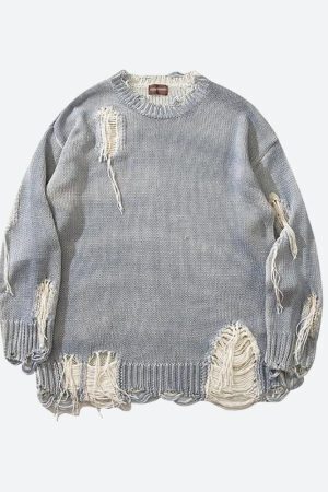 Grunge Tasseled Distressed Sweater