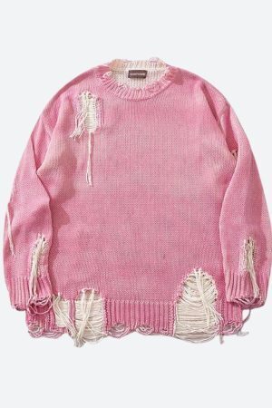 Grunge Tasseled Distressed Sweater