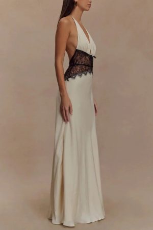 Halter Neck Backless Maxi Dress