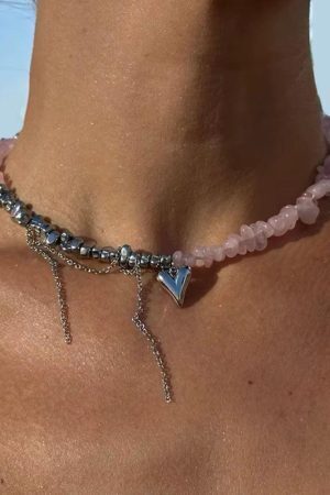 Heart Rose Quartz Necklace