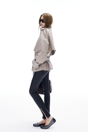 IAMXIAA Coated Skinny Leather Pants High Shine Slim Fit Trousers