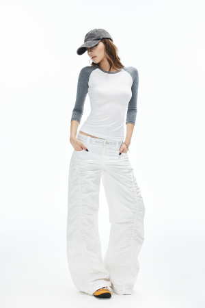 IAMXIAA Contrast Sleeve Slim Fit T-Shirt