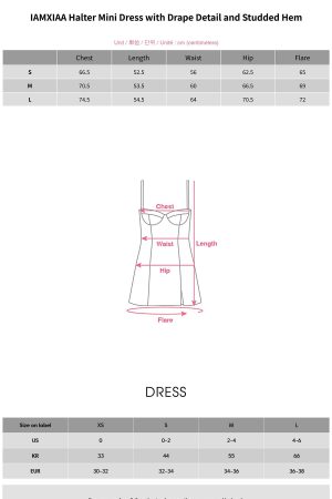 IAMXIAA Halter Mini Dress with Drape Detail and Studded Hem