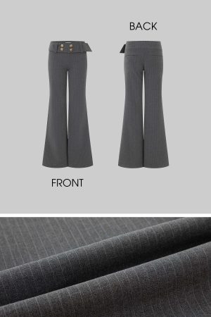IAMXIAA Low Rise Wide Leg Trousers with Statement Belt
