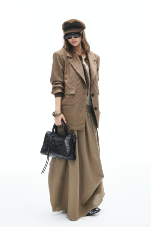 IAMXIAA Oversized Checked Blazer Jacket