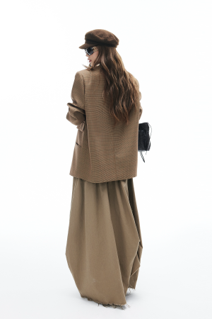 IAMXIAA Oversized Checked Blazer Jacket