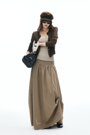 IAMXIAA Sheer Knit Button Up Cardigan