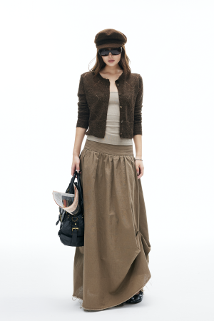 IAMXIAA Sheer Knit Button Up Cardigan
