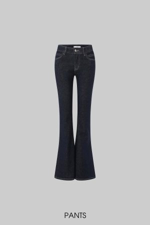 IAMXIAA Strapless Denim Top and Flared Pants Two-Piece Set