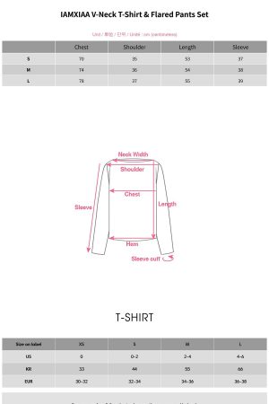IAMXIAA V-Neck T-Shirt & Flared Pants Set