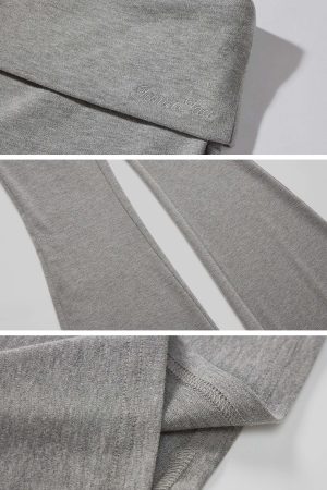 IAMXIAA V-Neck T-Shirt & Flared Pants Set