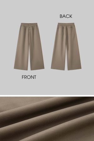 IAMXIAA Wide Leg Sweatpants with Button Detail and Relaxed Fit