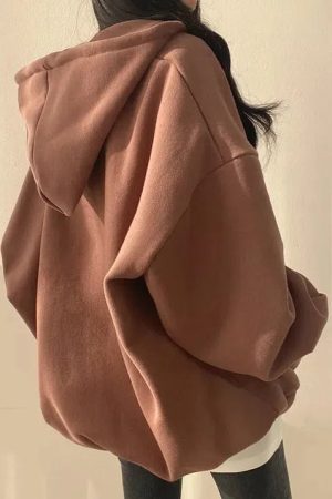 Indie Oversized Zip Up Hoodie