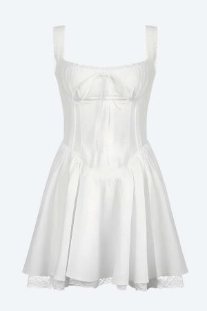 Lace Ruffled Corset Mini Dress