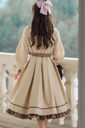 Light Academia Uniform Midi Dress