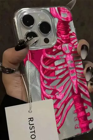 Neon Skeleton Silver Phone Case