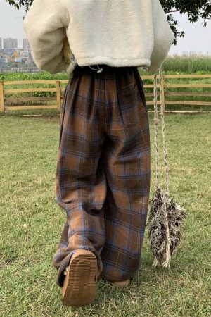 Oversized Plaid Sweatpants