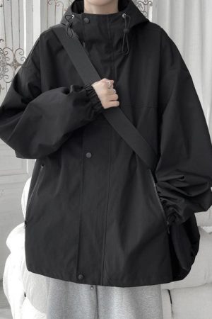 Oversized Windbreaker Hooded Jacket