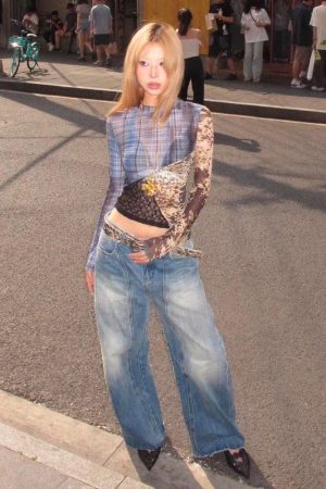 Patchwork Mesh Top
