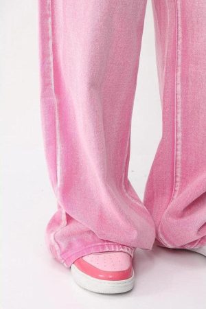Pink Denim Jacket & Pants Two Piece Set