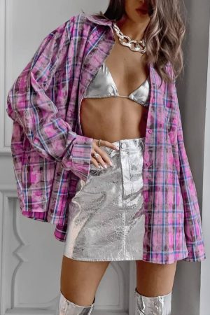 Pink Plaid Shirt