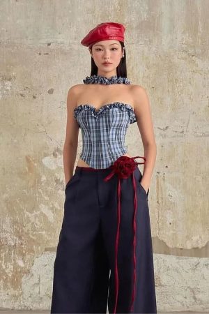 Plaid Corset Top