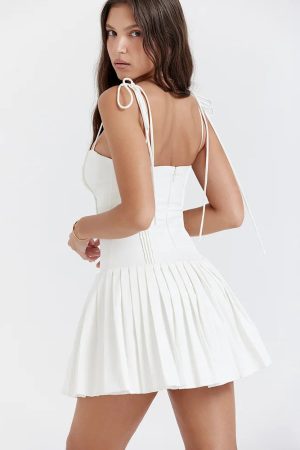 Pleated Corset Mini Dress