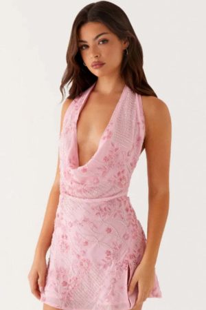 Plunge Mini Dress
