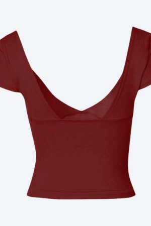Plunge Neck Bodycon Top