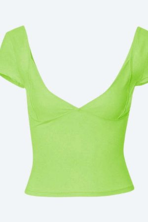 Plunge Neck Bodycon Top