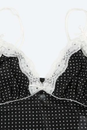 Polka Dot Mesh Top
