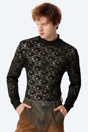 Polka Dots Lace Sheer Top