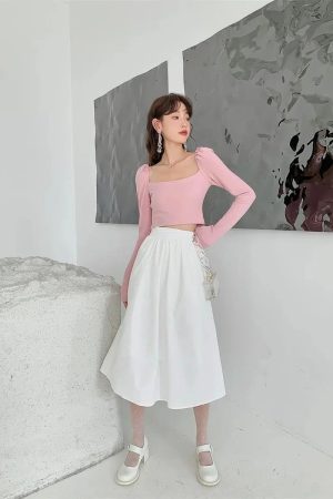 Puff Shoulder Bow Crop Top