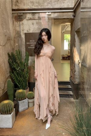 Pure Backless Chiffon Midi Dress