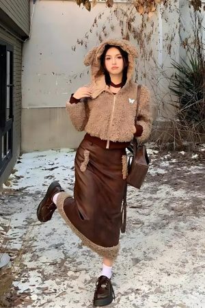 Rabbit Hood Teddy Two Piece Set