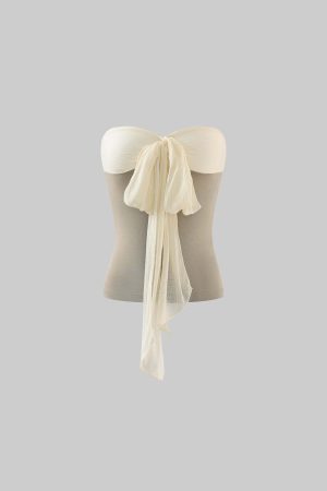 Rase le sol Asymmetric Bow Tube Top
