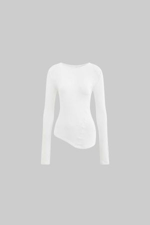 Rase le sol Asymmetrical Hem Slim-Fit Top