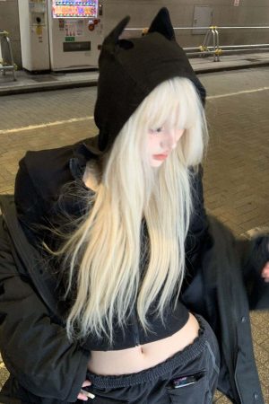 RASE LE SOL Black Cropped Puffer Jacket