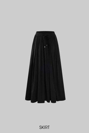 Rase le sol Deconstructed Lightweight Drawstring Skirt and Loose Collared Jacket Set
