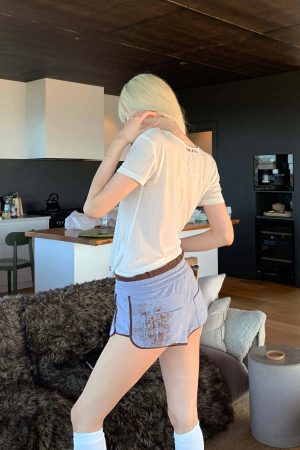 Rase le sol Distressed Ribbed Cotton Shorts