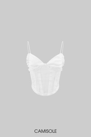 Rase le sol Draped Top with Lace Camisole Set