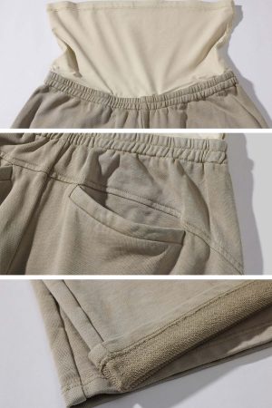 Rase le sol High Waist Contrast Panel Wide Leg Pants