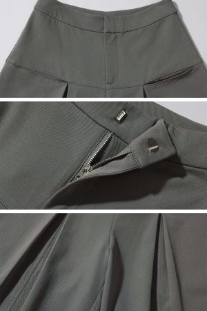 Rase le sol High-Waist Pleated Wide-Leg Trousers